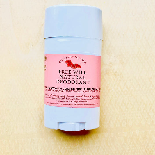 Free Will All Natural Deodorant Blood Orange Vanilla Full size